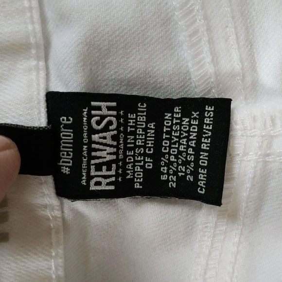 NEW Rewash Mid-Rise Midi Cuffed Shorts 1/25 White - Picture 8 of 16